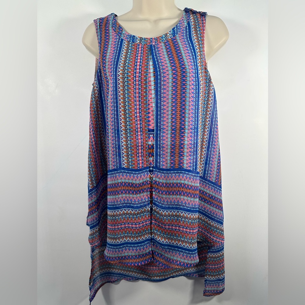 Cato Multicolor Geometric Print Sleeveless Top - Size XS